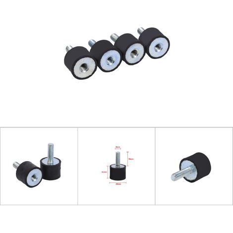 Adatto per set di 4 supporti per ammortizzatori in gomma M6, set di cuscinetti a blocco antivibranti e di riduzione del rumore.