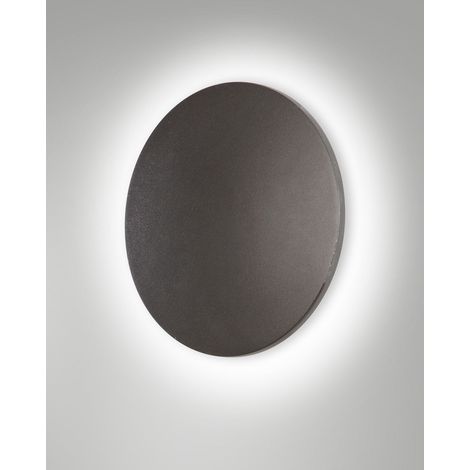 Luminaire extérieur LED Fabas Luce ZON Dark Grey aluminium gris Ø 24 cm 12 W 3000 K IP65 1356 lm réf. 6544-22-294 (1/3)