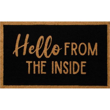 Tapis d'entrée en fibre de coco 60x40cm, tapis de bienvenue style ferme avec inscriptions, tapis d'intérieur/extérieur pour salle de bain/cuisine, 1 pièce (1/5)