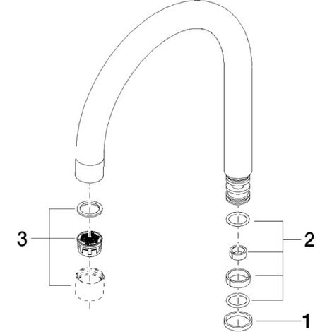 Dornbracht 90282216202-06 Bec de robinet Pièces de rechange