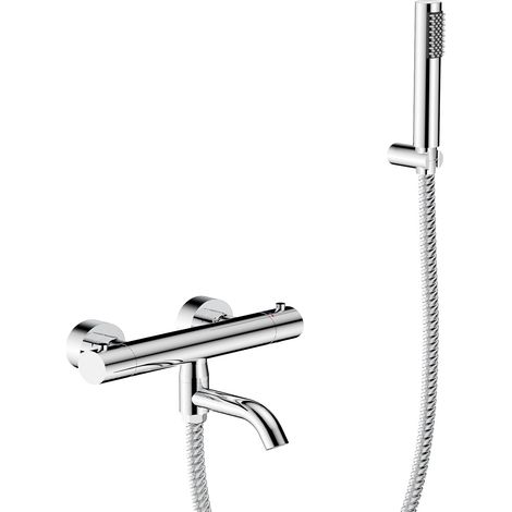 Grifo mural cromado para bañera VEO con termostato Besco. (1/2)