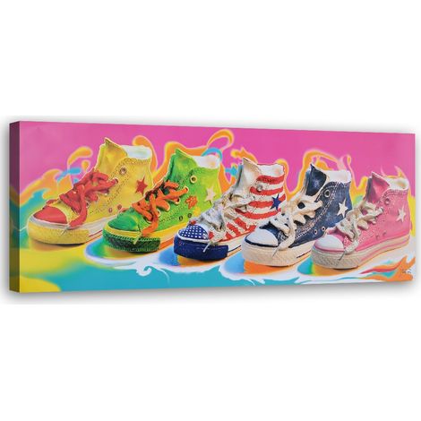 Tableau sur toile Chaussures de sport colorées 90x30 (1/5)