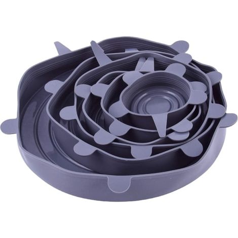 Coperchi universali in silicone per piatti e contenitori, 6 pezzi. (1/2)