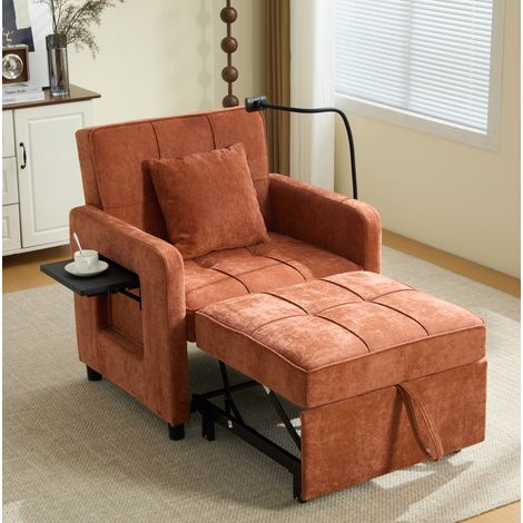 poltrona soggiorno 167x79x83 relax reclinabile arancione OKMYHOME (1/5)