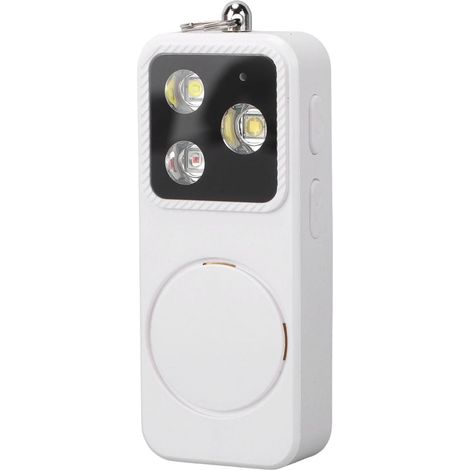 Porte-clés D'Alarme de sécurité pour Femme, Alarme de sécurité Personnelle 150 DB avec Lumière Stroboscopique LED et Lampe de Poche, Sirène D'auto-défense de Chargement USB C (White) (1/5)