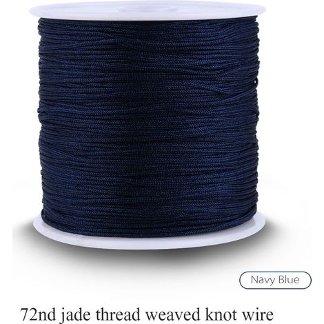 100M x 0,8mm Ficelle Nylon Nœud Chinois Cordon Macramé Shamballa Fil Bleu Foncé (1/5)