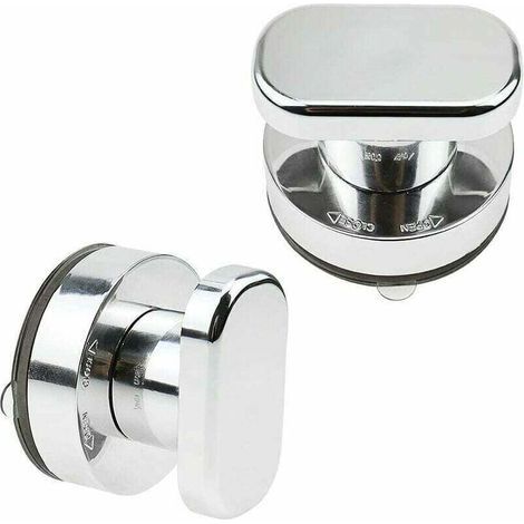 Saugnapfgriffe für Glastüren, Duschen, Schubladen, Spiegel, Wände, Fliesen, 2er-Set (silber) (1/4)