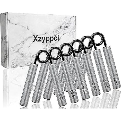 Grip Strength Trainer - 50 LBS to 300 LBS - Aluminum Hand Exerciser for Forearm and Wrist Training - 6-Piece Set (1/5)