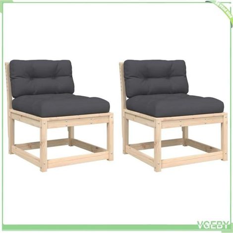 Canapé de jardin - FAFEICY - 844704 - Bois de pin massif - Modulaire - Coussins anthracite (1/5)