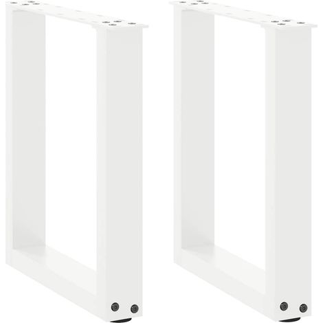 Couchtischbeine U-Form 2 Stk. Weiß 28x(42-43) cm Stahl