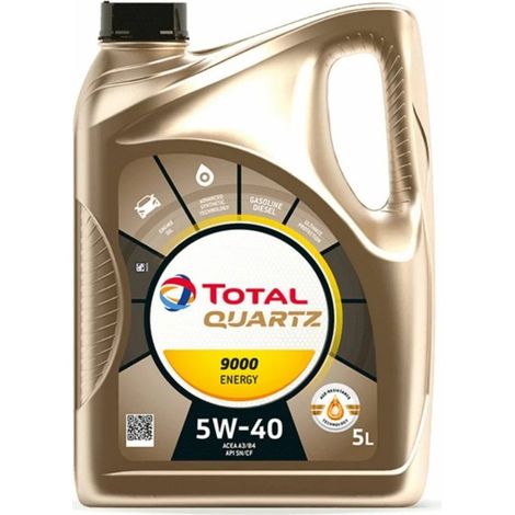 TOTAL Quartz 9000 Energy 5W40 3B 5L Olio Motore Sintetico per Benzina e Diesel con o senza Turbo – Prestazioni Elevate, Avviamento Rapido, Protezione Estrema – API SN/CF ACEA A3/B4 (1/2)