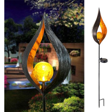 Solarbetriebene Eisenflammenlampe für Rasen und Garten, LED-Fackel, Landschaftsflamme Nr. 3 (1/5)