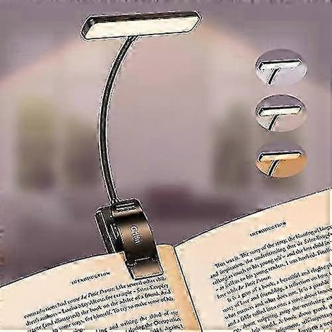 Lampe de lecture rechargeable 19 LED avec mémoire, 3 modes de couleur protecteurs des yeux, variateur sans paliers, 80 heures d'autonomie pour lire au lit. (1/5)