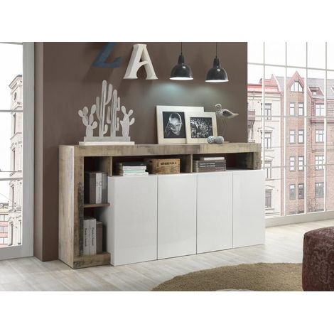 Buffet HAMBURG – Blanc laqué brillant / Pero (1/5)