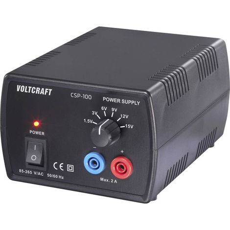 VOLTCRAFT CSP-100 Alimentation de laboratoire réglable Tension continue 1.5 V, 3 V, 6 V, 9 V, 12 V, 15 V,2 A (max.),30 (1/4)