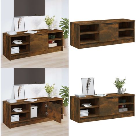 TV-Schrank Räuchereiche 102x35,5x36,5 cm Holzwerkstoff - TV Schrank - Holzscherz - Fernsehtisch - Rauchereiche Möbel - Wohnzimmerschränke - Home & Living (1/5)