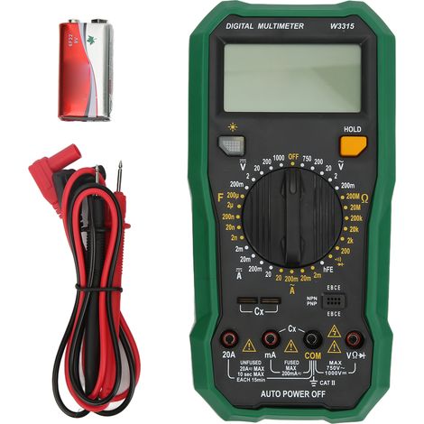 Multimètre W3315, testeur électrique numérique LED, avec ABS et Gel de silice de haute précision, universel pour laboratoire d'usine (1/5)