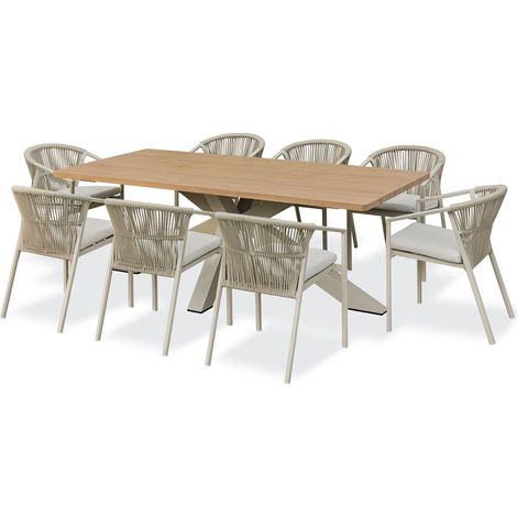 KELIA - Garten-Essgruppe für 8 Personen - Greige - REMARQUABLE