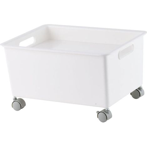 Eosnow Aufbewahrungskorb Roller Premium pp robust tragbar bewegliche einfache Veranstalter Box für Bücher für Bücher Schuhe weiß