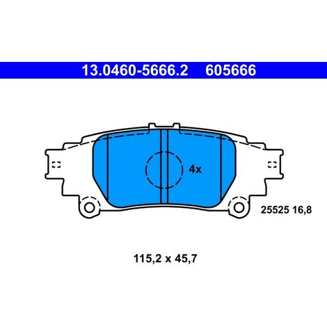 Kit de plaquettes de frein, frein à disque ATE 13.0460-5666.2 LEXUS 04466-30280