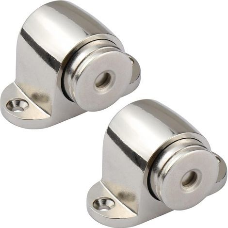 2 topes de puerta magnéticos de acero inoxidable con montaje mediante tornillos, sin necesidad de aplicar fuerza ni golpear las paredes. (1/5)