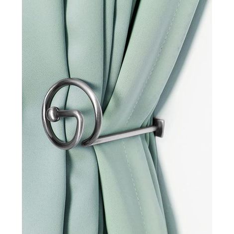 Juego de 4 sujetacortinas decorativas de metal para cortinas - Fijación mural - Para cortinas (1/5)