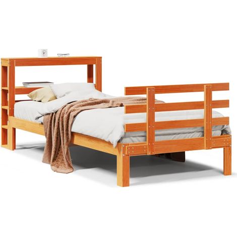 Maison Exclusive - Estructura cama con cabecero madera pino marró