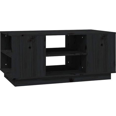 Maison Exclusive - Tavolino da Salotto Nero 90x49x40,5 cm Legno Massello di Pino (1/5)