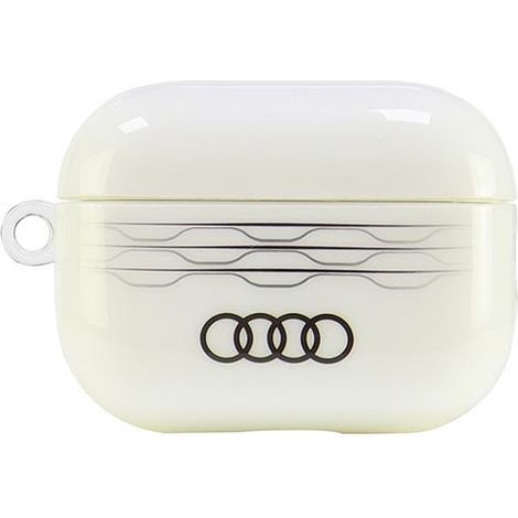 Cover per AirPods Pro 2 con motivo geometrico IML Audi, colore bianco/bianco, codice AU-IMLAPP2-A6/D3-WE.