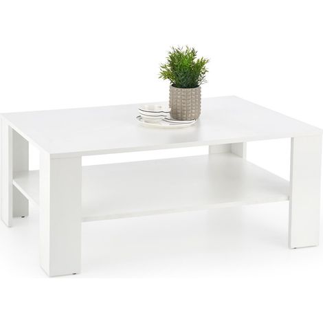 Mesa de centro Houston 361, Blanco, 53x65x110cm, Diámetro: 0, MDF, Angular