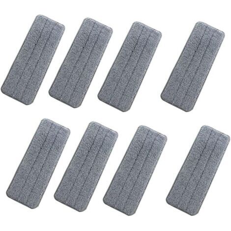 Pair 8 Pièces Housse de Nettoyage de Rechange, Mop Remplacement des Tampons, Têtes de Rechange pour Balai Serpillère, pour la Plupart des Surfaces Dures Planes, Sols Bois Massif, Sols en Bambou