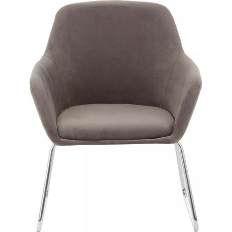 Interiors by Premier Grey Velvet Chair, Ocassional Chair, Easy to Assemble Borg Chair, Comfy Office Chair (1/5)