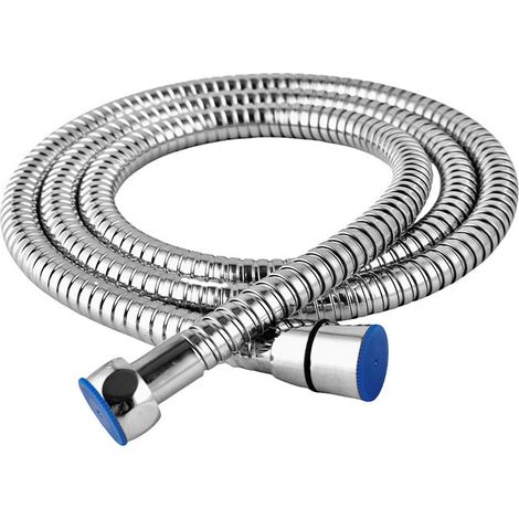 Flexible de douche de 1,5 m : acier inoxydable, anti-torsion, étanche, universel G1/2, raccords et joints en laiton, finition chromée/argentée (1/5)