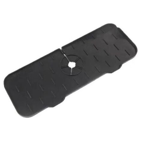 (noir, 1pc) Tapis de protection en Silicone pour robinet de cuisine, pour évier, égouttoir, éponge, pliable, pour évier, attrape-éclaboussures, pour comptoir de salle de bain (1/4)