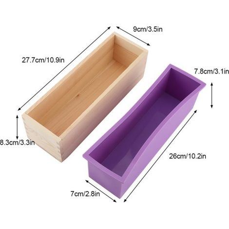 Moule À Savon - Rectangulaire - Silicone 1200 Ml - Coque Bois - Pour Gâteaux Glaces Chocolats - 1 Pièce (1/5)
