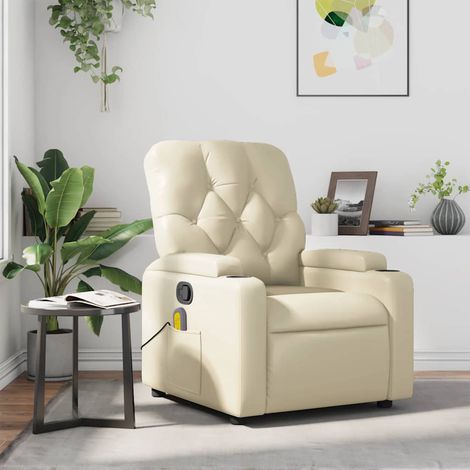 Massagesessel Creme Kunstleder