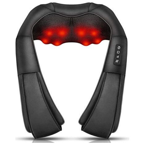 Nackenmassagegerät, Rücken- und Massagegerät mit Wärmefunktion, elektrisches Shiatsu-Massagegerät mit Aufbewahrungstasche, 3D-Rotation, einstellbare Geschwindigkeit, Geschenkidee für Mütter, Väter, Fr (1/5)
