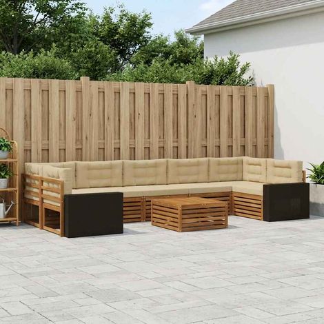 vidaXL Outdoor-Sofagarnitur 8 pcs Natur und Beige (1/5)