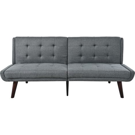 Divano letto, divano da 2 posti con schienale regolabile, in lino, grigio (1/5)