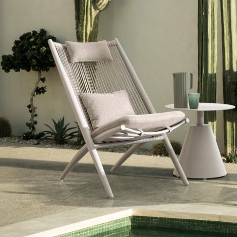 Chaise de jardin Bolzano Acri 66x84 en aluminium blanc (1/5)
