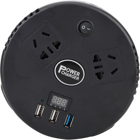 Adaptateur onduleur pour voiture 12 V/24 V vers 220 V avec trois prises de charge USB (1/5)