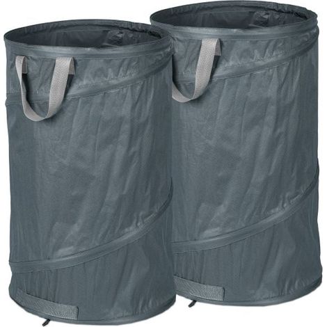 2 pezzi sacchi da giardino 120 litri grigi (1/5)