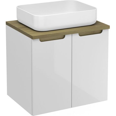 Naturel Meuble de salle de bain sous lavabo Naturel Stilla 60x60x45 cm blanc (STILLAD06033DBK) (1/3)