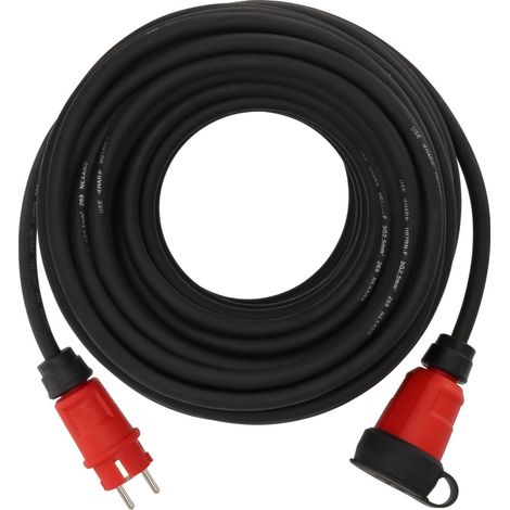 Brennenstuhl Professional Verlängerungskabel VN 2200 (25m Kabel H07RN-F 3G2,5 in schwarz, Baustelleneinsatz und ständiger Einsatz im Freien IP44, Made (1/5)