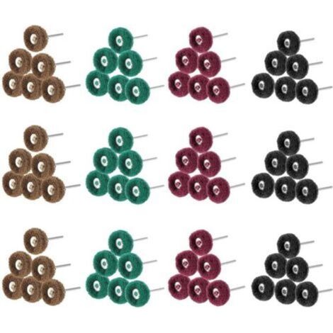Kit de 80 disques abrasifs de 25 mm pour outils rotatifs – grain 80/150/240/300, tampons de nettoyage et tiges métalliques inclus (1/4)