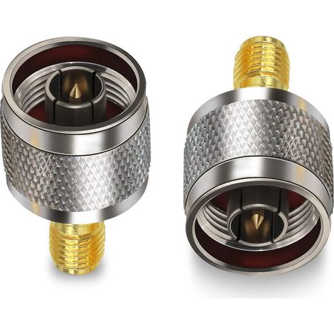 lot de 2 Connecteur SMA Femelle vers N mâle Prise mâle de Type N vers Prise Femelle SMA Adaptateur coaxial RF pour câble d'extension d'antenne Wi FI (1/5)