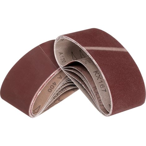 12 pcs Bande Abrasive, 4 x 21 Pouces 40/80/120/150/240/400 Grains Oxyde D'aluminium Abrasif Papier De Verre Adapté pour Ponceuse à Bande Meulage Métal Rouille Soudure (1/5)
