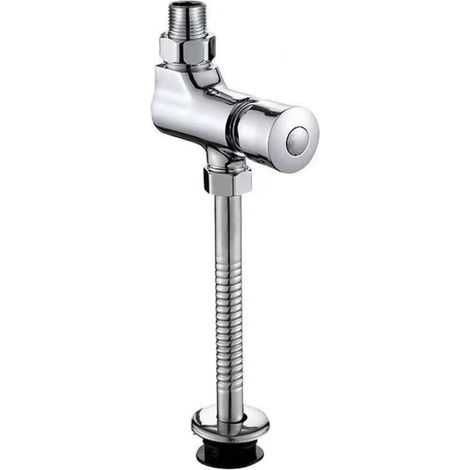 Robinet de Rinçage d'urinoir, Valve de Chasse d'eau en Alliage de Zinc Vanne de Chasse d'urinoir Type de Bouton Manuel Arrêt Automatique Accessoire de Salle de Bain (1/5)