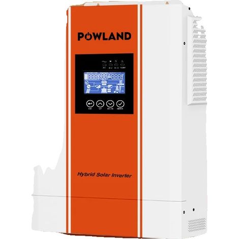 Onduleur solaire hybride, puissance de sortie de 3,6 kW, puissance de l'ensemble PV de 5000 W, courant de sortie de 100 A, plage MPPT de 60-450 V, dimensions 47x33x15 cm (1/5)