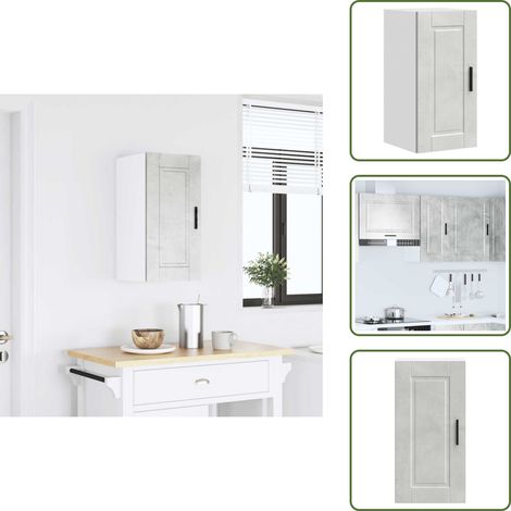 vidaXL Armoire murale de cuisine Porto gris béton bois d'ingénierie